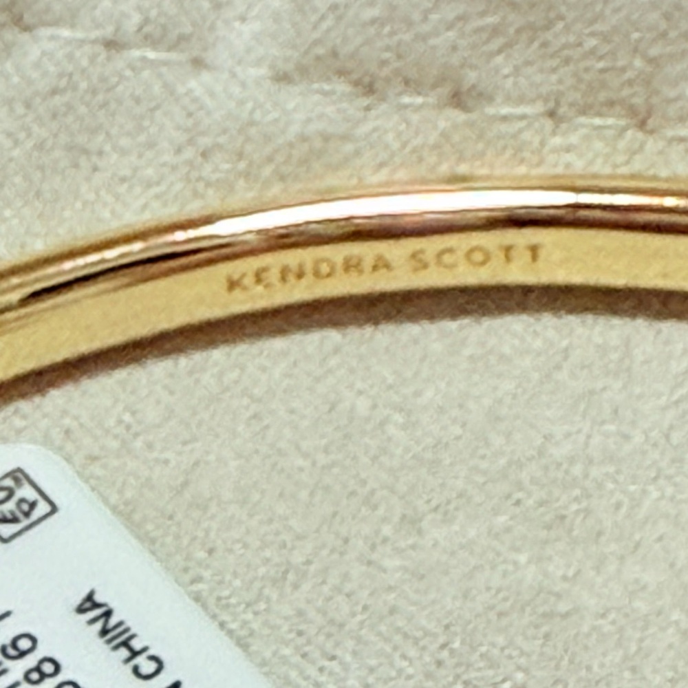 NWT Kendra Scott Abbie Gold Pave Frame Cuff Bracelet in Green Illusion - Picture 5 of 8